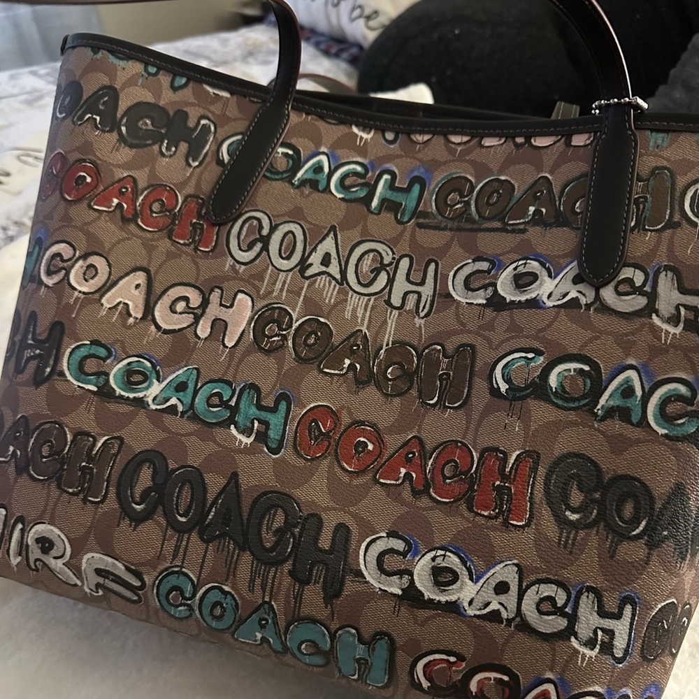 Coach graffiti tote bag